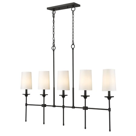 Z-Lite Emily 5 Light Island, Matte Black & Off White 3033-5L-MB